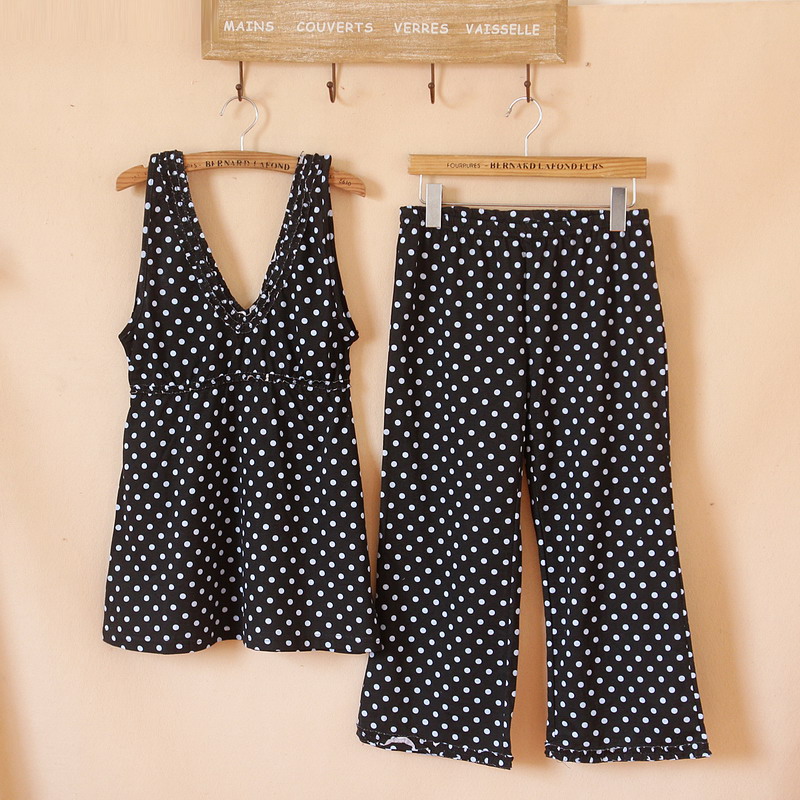2013 spring and summer female polka dot derlook set sleep set 39-14a 2