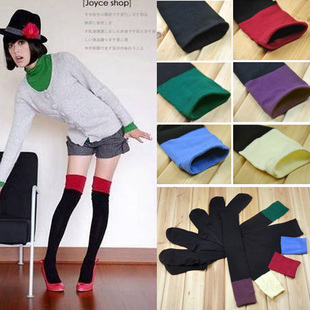 2013 spring and summer female two-color knee-high socks stockings socks pants