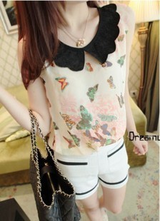 2013 spring and summer hot-selling three-dimensional butterfly painting vintage hallucinogenic vest