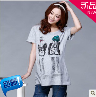 2013 spring and summer maternity clothing maternity t-shirt lovely long design t-shirt s040