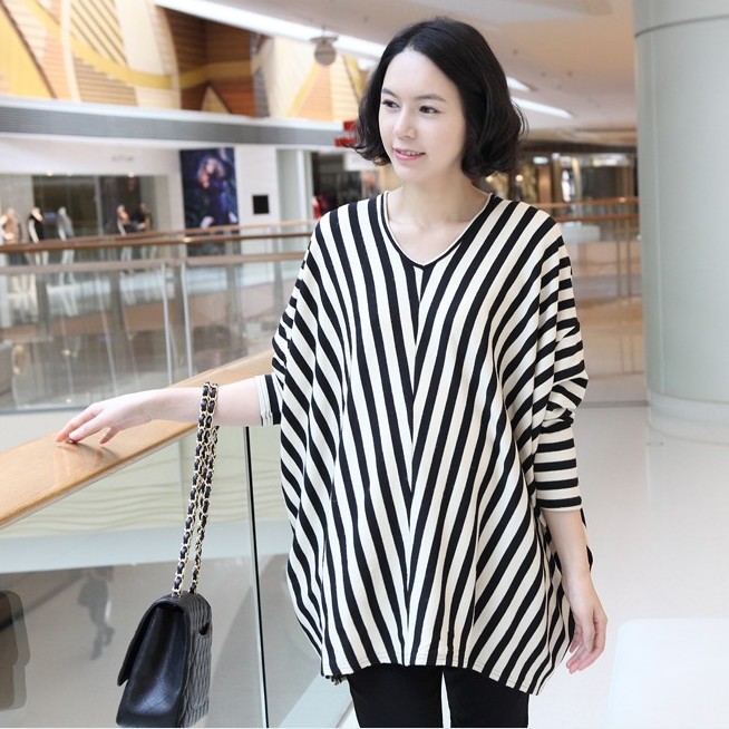 2013 spring and summer maternity clothing maternity top clothes loose plus size batwing sleeve maternity long-sleeve t-shirt