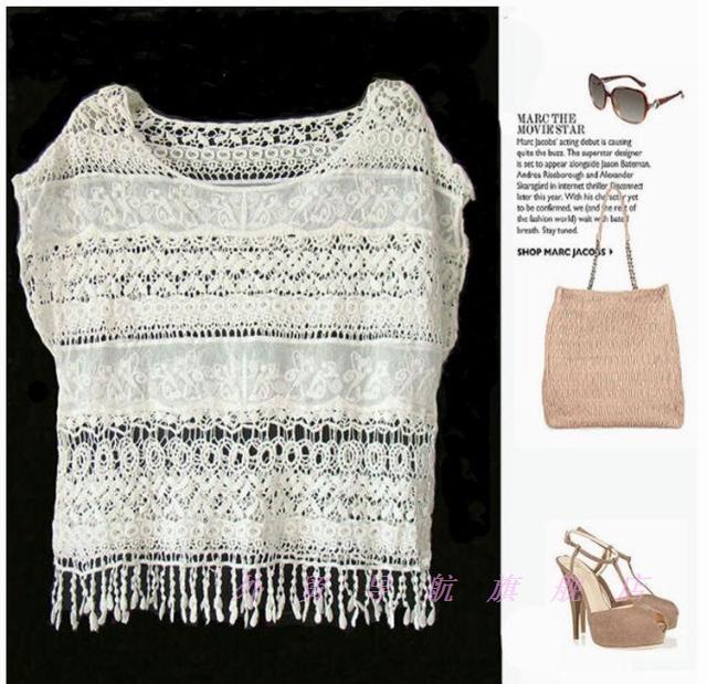 2013 spring and summer new openwork crochet loose bat sleeve round neck lace frock small shawl waistcoat jacket