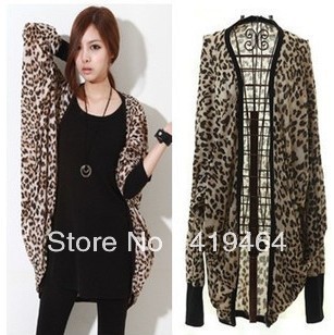 2013 spring and summer new sexy leopard trim sleeved and long sections