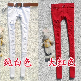 2013 spring and summer skinny candy color pants slim jeans woman elastic slim skinny pants pencil pants free shipping