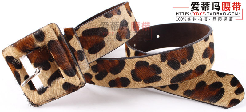 2013 spring and summer wide belt female fashion genuine leather woolen leopard print decoration strap leopard print belt female