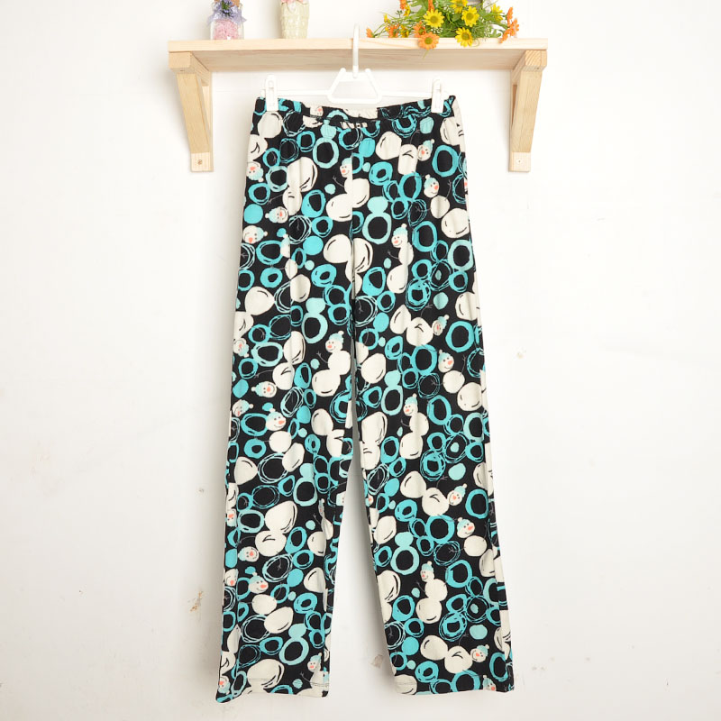 2013 spring and summer women's polar fleece fabric print home casual pajama pants trousers plus size 45-51k