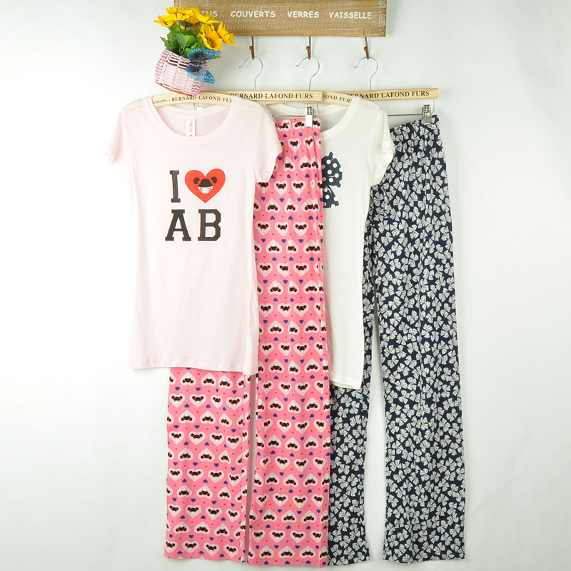 2013 spring and summer women's sleep set lounge set t-shirt trousers 5c23a (WC001)