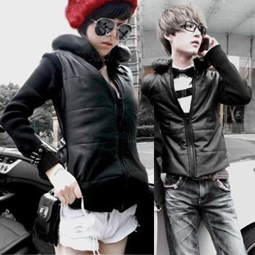 2013 spring autumn and winter pillow plus cotton leather clothing lovers outerwear long-sleeve female