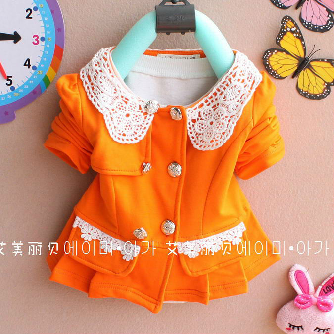 2013 Spring Autumn Chinese stye Double-breasted Design Children's Clothing girl's Full sleeve Coat Blouses Shirts Cardigan