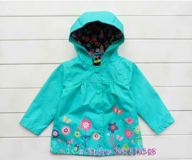 2013 spring & autumn New Arrival!Hot girls beautiful flower windbreaker jacket,export high quality Childern's outerwear & coat