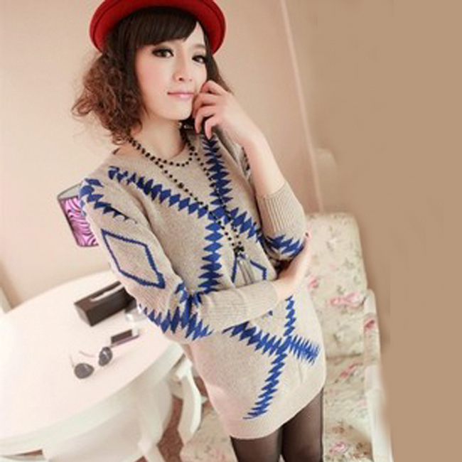 2013 spring basic sweater pullover sweater medium-long loose sweater basic shirt female
