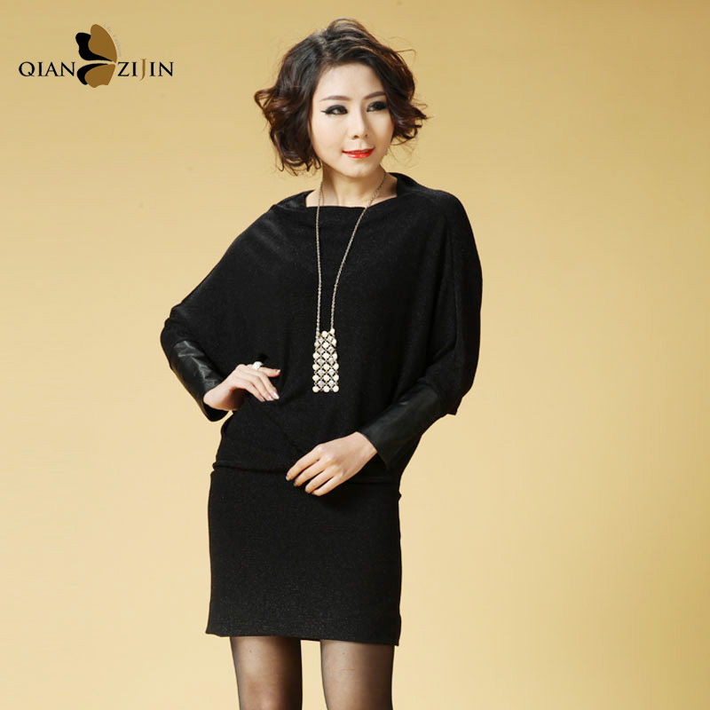 2013 spring batwing sleeve leather cuff slim hip elegant one-piece dress 13c111