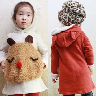 2013 spring bear pocket with a hood child baby girls clothing sweatshirt outerwear top 5172