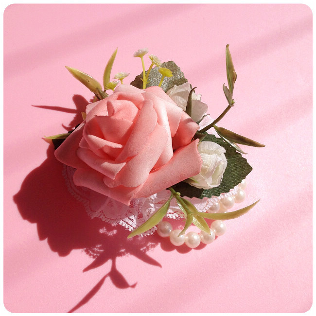 2013 spring bridesmaid bride flower girl accessories artificial silk flower flower bracelet