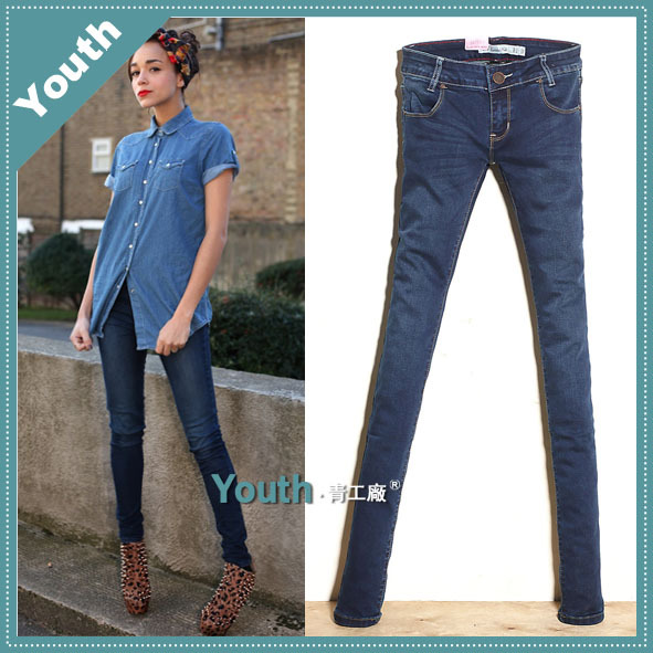 2013 spring brief type thin version of the jeans female tight low-waist pencil pants boot cut jeans