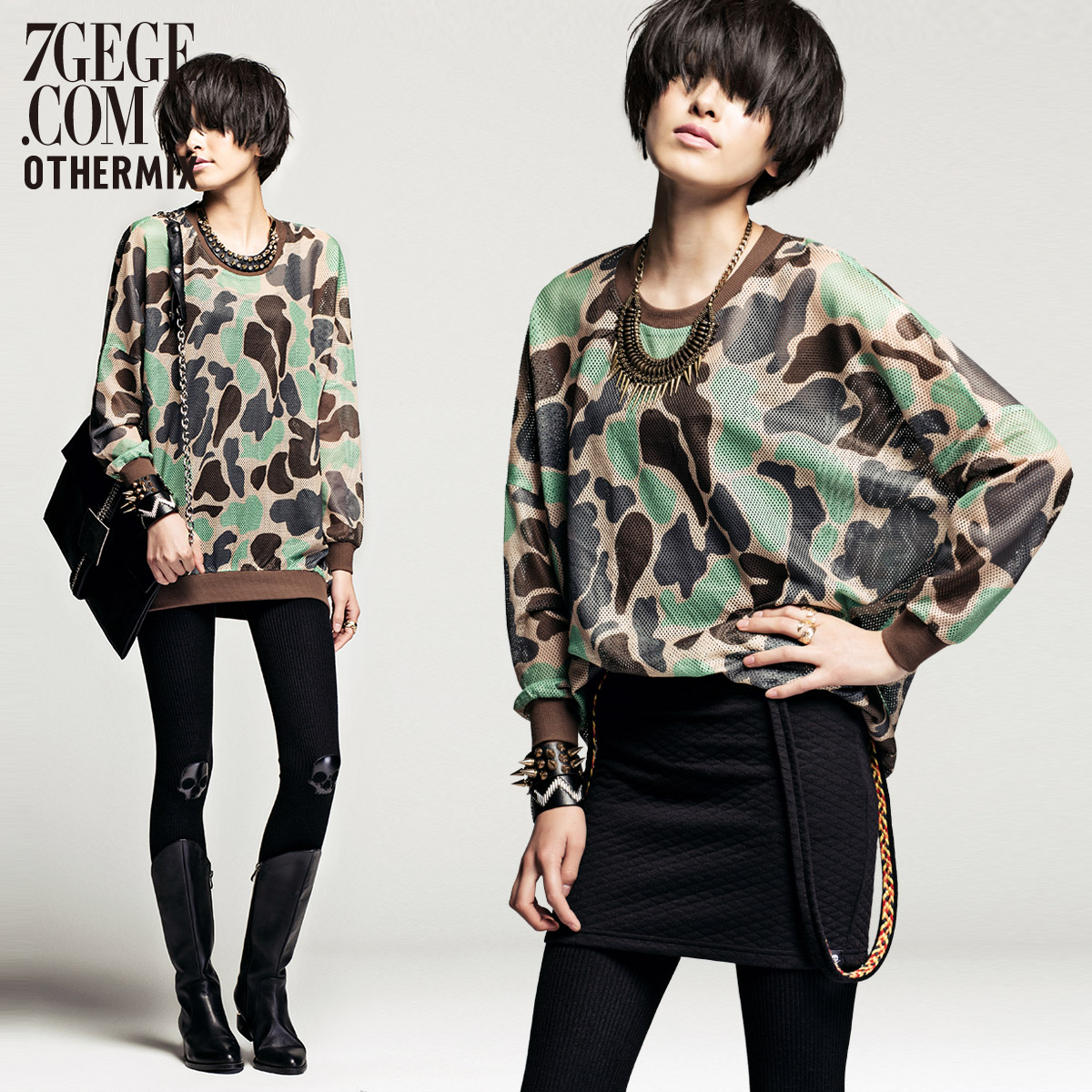 2013 spring Camouflage batwing sleeve shirt fashion hiphop female outerwear 3mj1001s