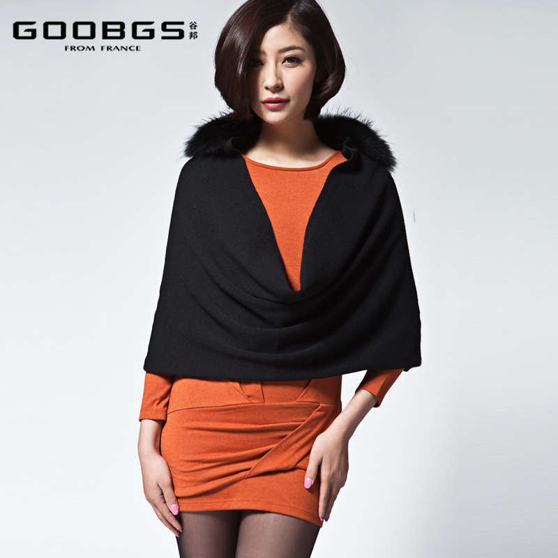 2013 spring cape outerwear female wool fur cloak cape formal dress g237562