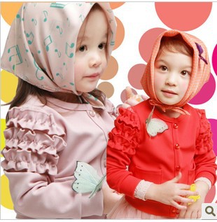 2013 spring cardigan jacket wrinkled sleeves  free shipping girl coat baby clothes