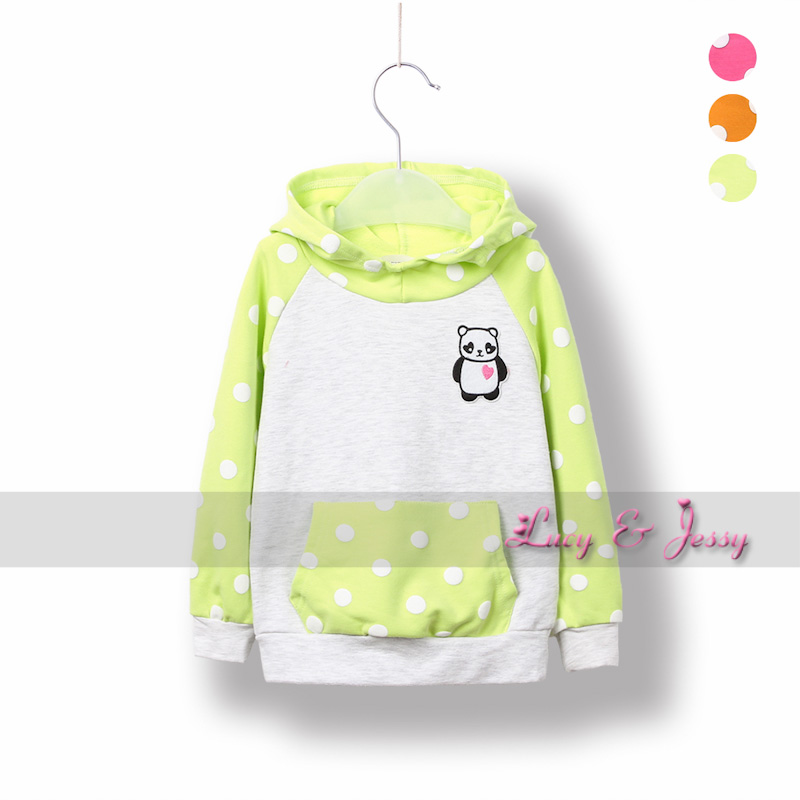 2013 spring child baby girls clothing pure cotton-padded coat casual sweatshirt pullover dot