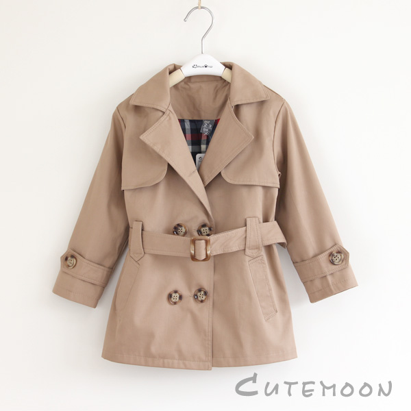 2013 spring child trench spring and autumn male child overcoat outerwear belt double layer classic