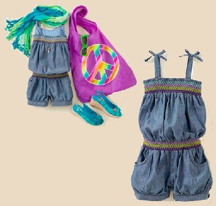 2013 Spring Children Girls Fold Design Shoulder Strap Shorts Overalls Pant Kids Clothing 5 PCS