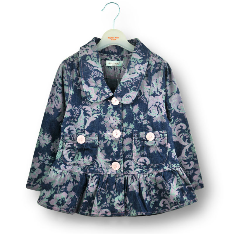 2013 spring children's clothing female child outerwear child 100% cotton trench