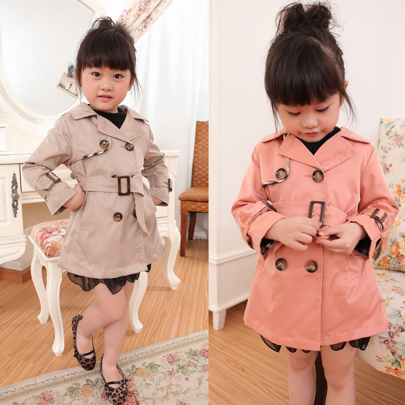2013 spring clothing mom and daughter trench outerwear double breasted plaid hemming overcoat fashion family