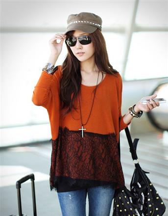 2013 spring crochet fashion maternity t-shirt trend loose maternity basic shirt 4