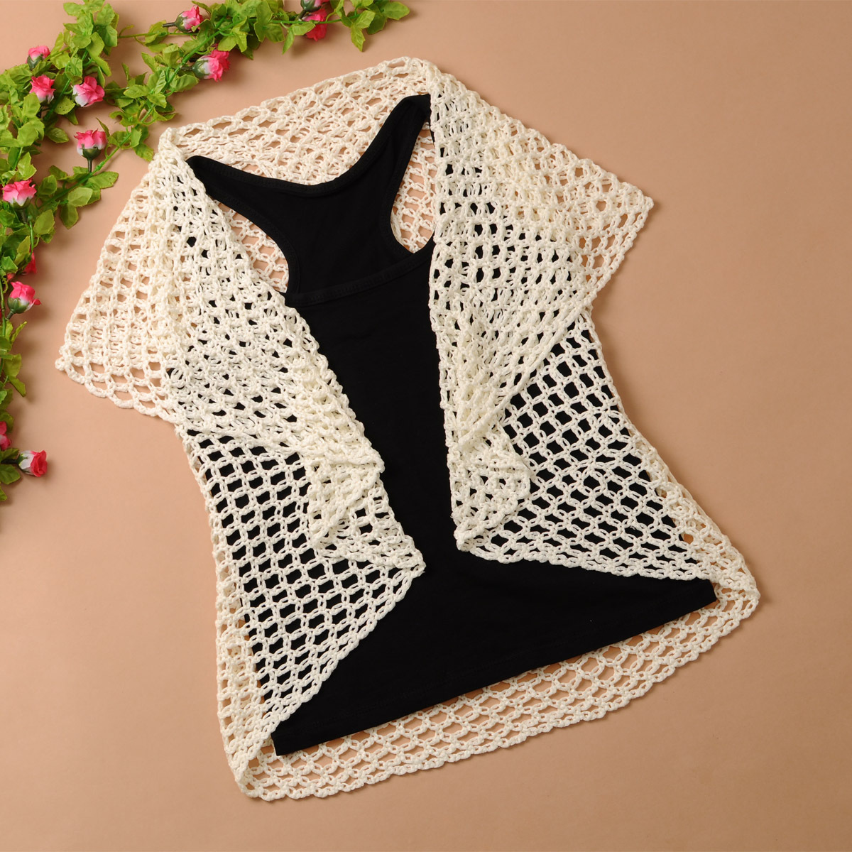 2013 spring cutout cardigan vest type all-match mesh sweater j937