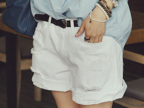 2013 spring denim shorts female hole roll-up hem denim shorts loose plus size shorts roll up hem