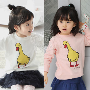 2013 spring duck girls clothing baby sweatshirt wt-0575