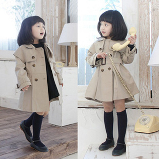 2013 spring elegant girls clothing baby double breasted trench outerwear overcoat - ts045