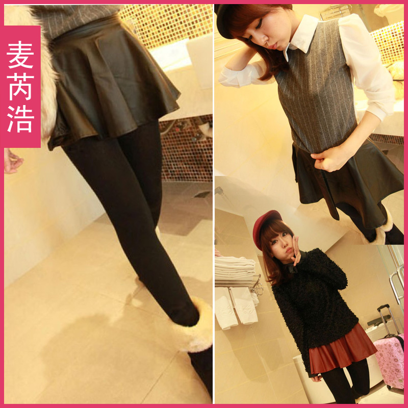 2013 spring elegant light mature woman all-match pleated orgnan leather short skirt bust skirt