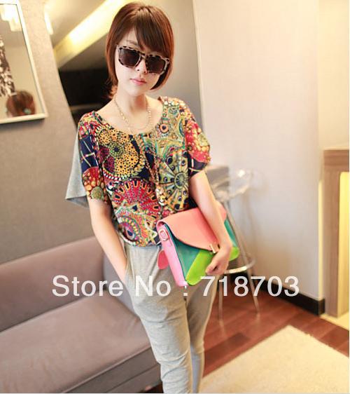 2013 spring European style stitching Chiffon Jumpsuit code waist jumpsuit women long pants