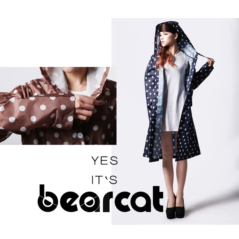 2013 spring fashion adult raincoat Women dot poncho polka dot raincoat rain gear