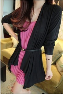 2013 spring fashion all-match cardigan black irregular outerwear female thin outerwear female