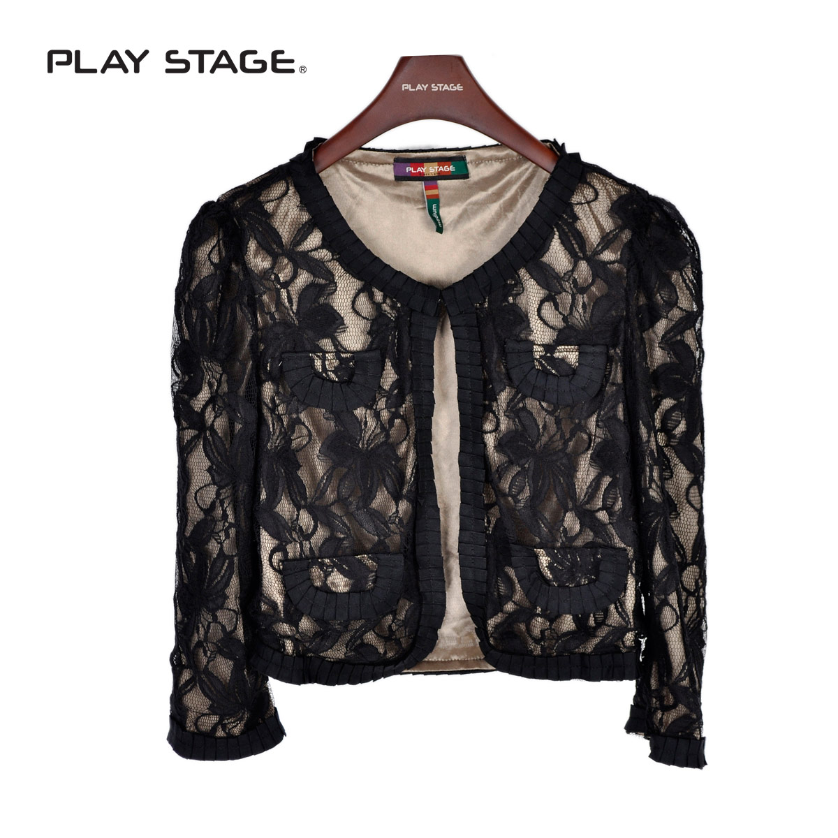 2013 spring fashion formal coat fashion gentlewomen women's lace three quarter sleeve o-neck short jacket