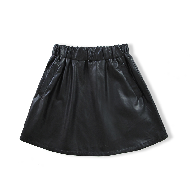 2013 Spring Fashion High Waist PU Leather Half-length Puff A-line Short Skirt  With Pocket For Ladies Free Shipping