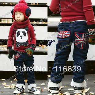2013 Spring Fashion Warm Pants for Boys America Flag Designer Kids Jeans Children Trousers Wholesale Overalls Clothes New Arrive