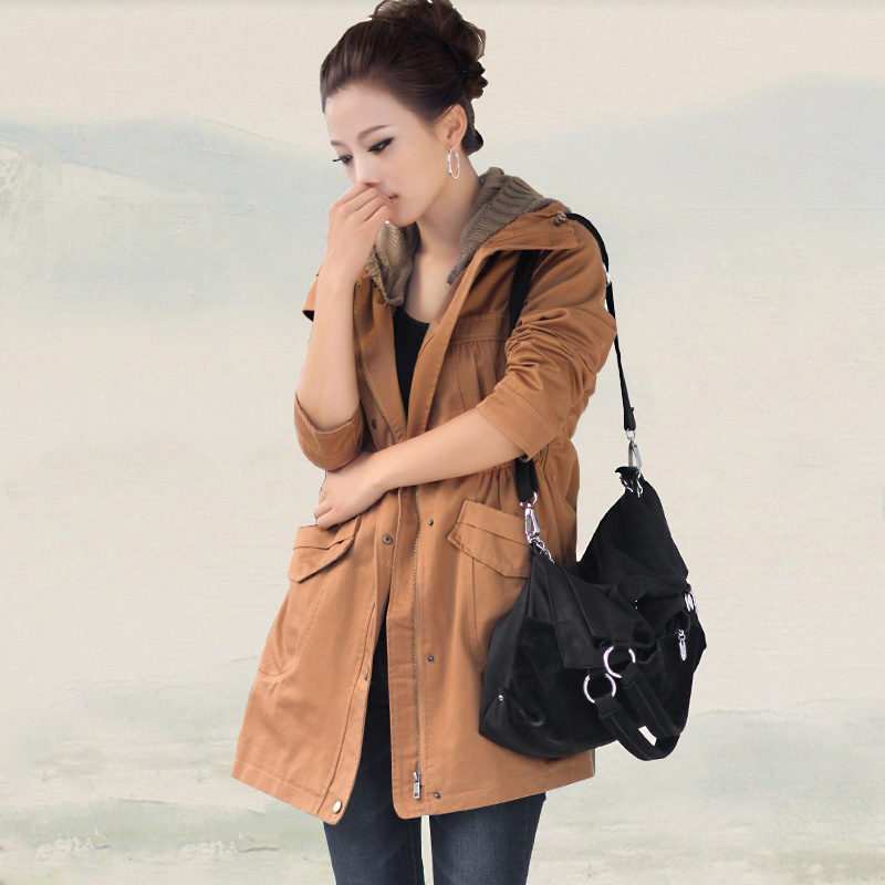 2013 spring fashion yarn knitted hat medium-long plus size clothing casual clothing outerwear