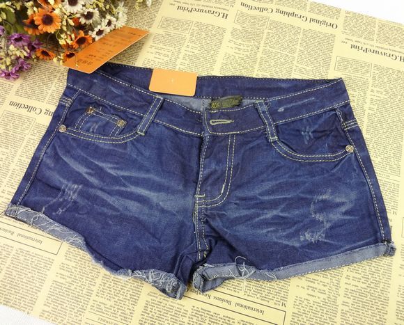 2013 spring female denim shorts loose water wash distrressed casual denim shorts