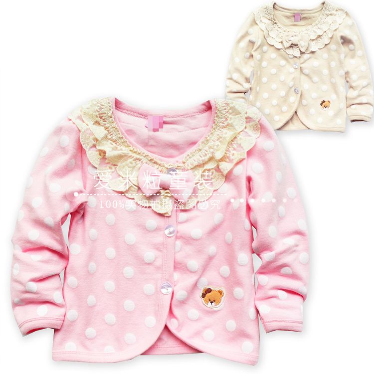 2013 spring girls clothing baby child bear 100% cotton long-sleeve cape cardigan top cx028