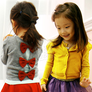 2013 spring girls clothing baby child bow cardigan wt-0968