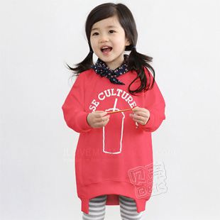 2013 spring girls clothing baby child long design sweatshirt outerwear wt-0998