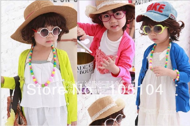 2013 spring girls Korean bow cardigan coat fit 2-6yrs kids outwear sun protect clothing  free shipping 5pcs/lot
