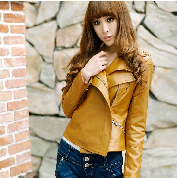 2013 spring handsome slim elegant PU clothing leather jacket leather short jacket
