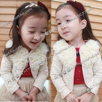 2013 spring lace flower girls clothing baby child cardigan wt-0525