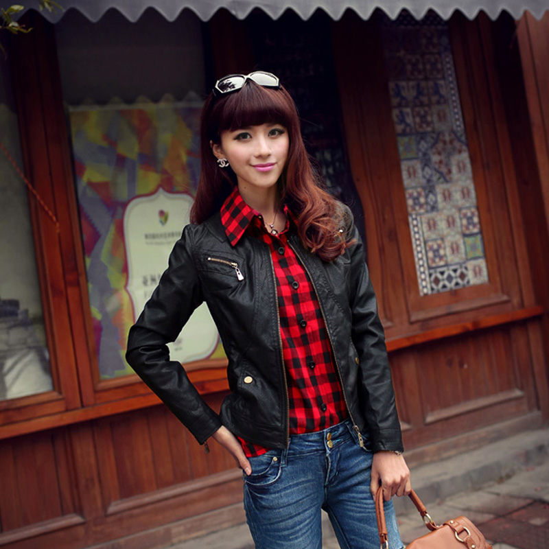 2013 spring leather clothing coat women's slim all-match PU small leather clothing