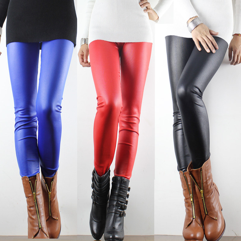 2013 spring leather pants female trousers pencil pants matt fashion leather faux leather legging