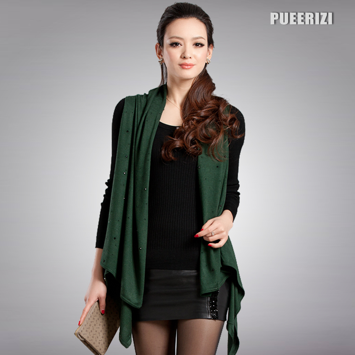 2013 spring loose plus size wool woven vest fashion women's cape sweater